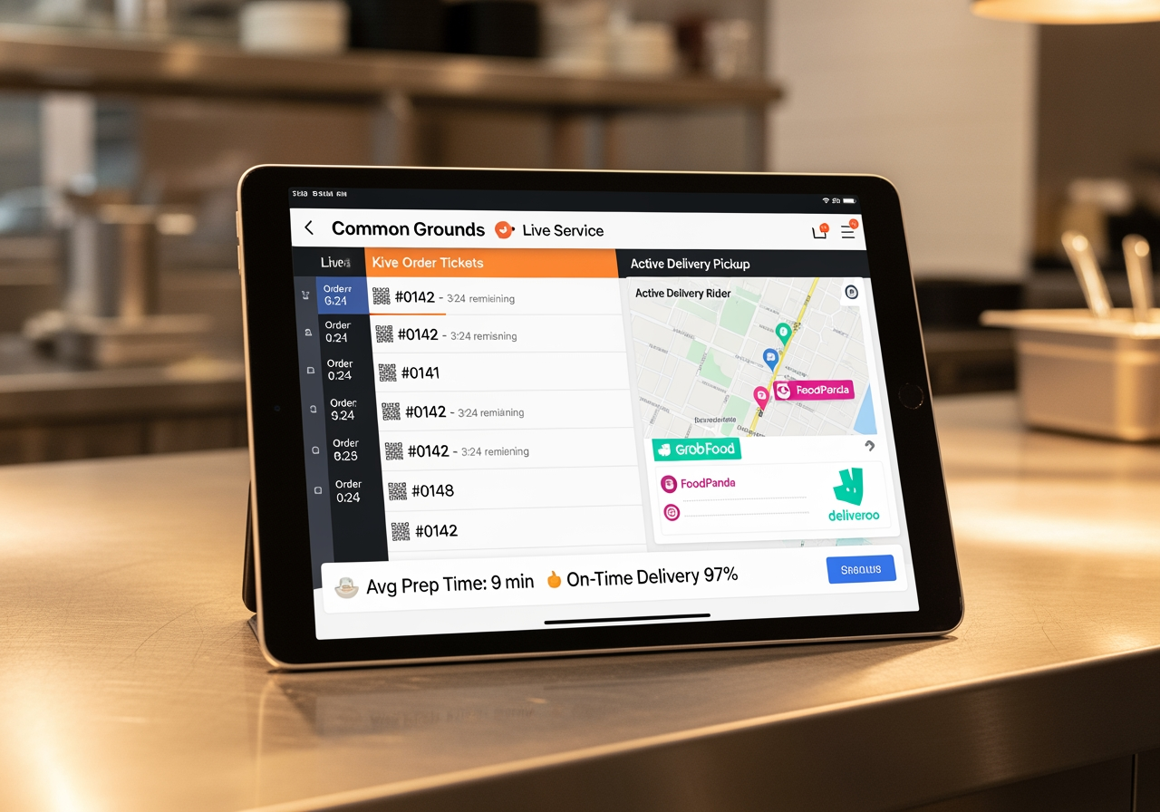 F&B kitchen + delivery ops. Astro + Supabase