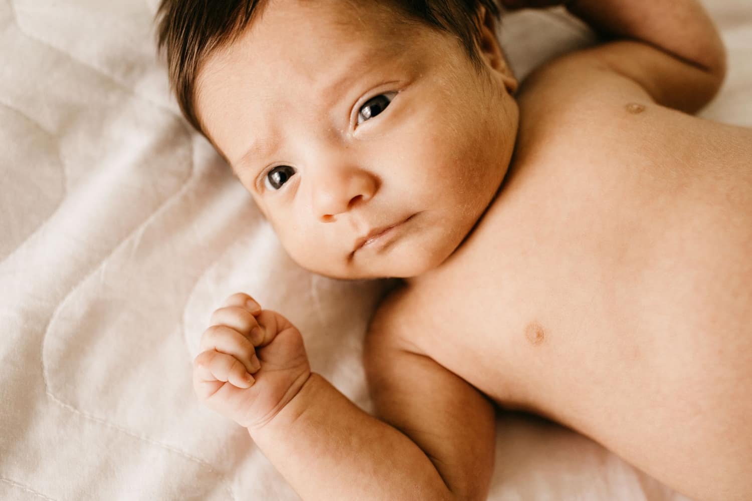 A calm, content baby