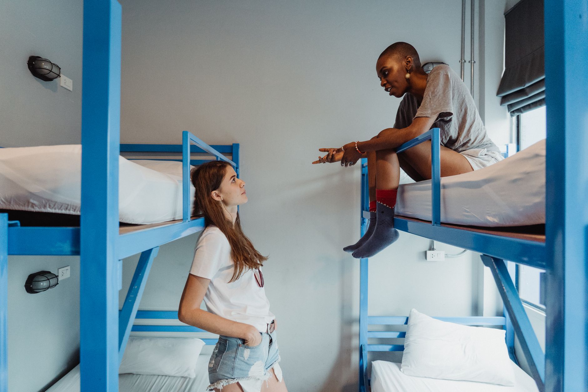 Bunk beds in the mixed dorm