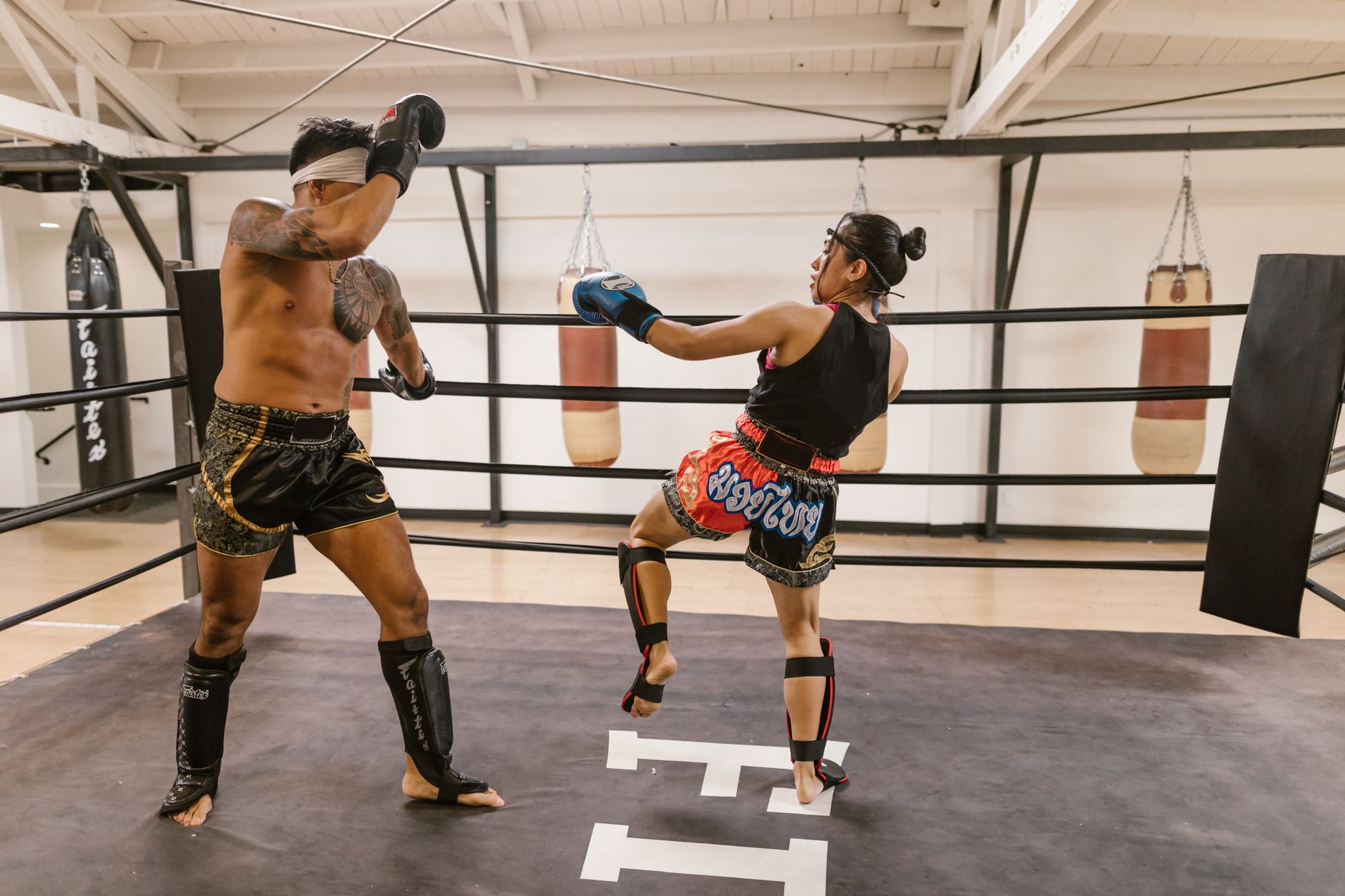 Clinch Muay Thai coaches training in the gym