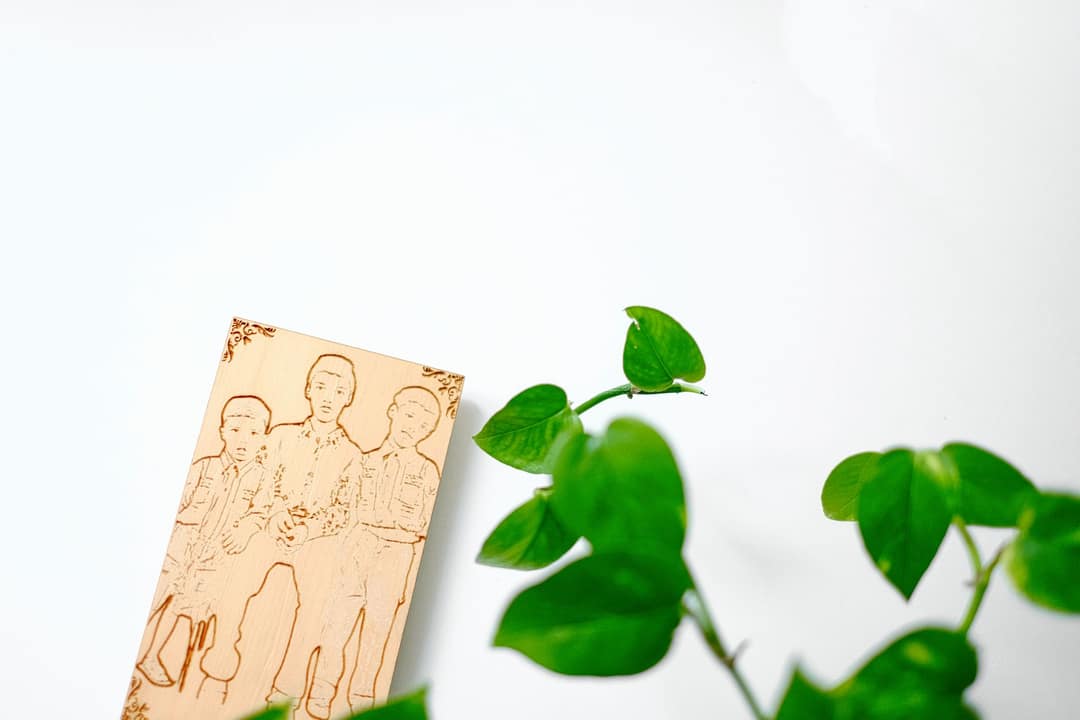 Atelier Engraved Photo Frame — engraved maple wood keepsake