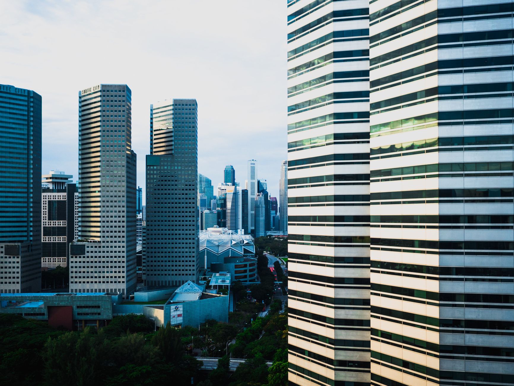Singapore central business district office towers