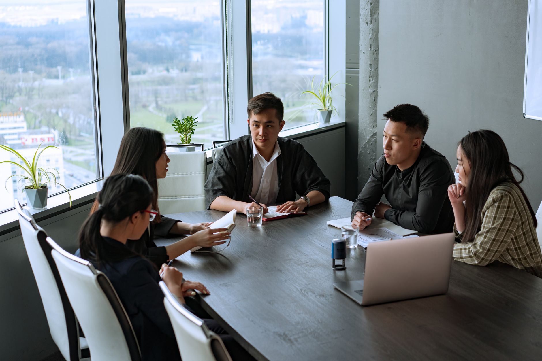 A Singapore corporate boardroom meeting