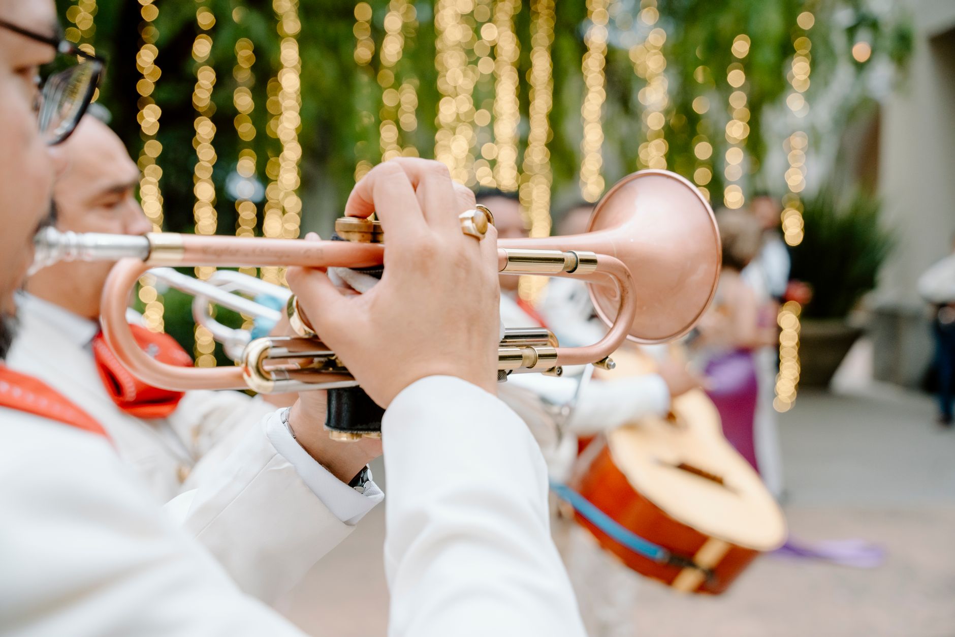 A wedding live band playing at a reception