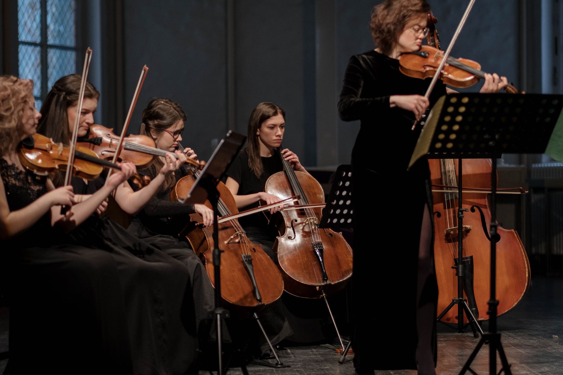 A string quartet performing at a ceremony