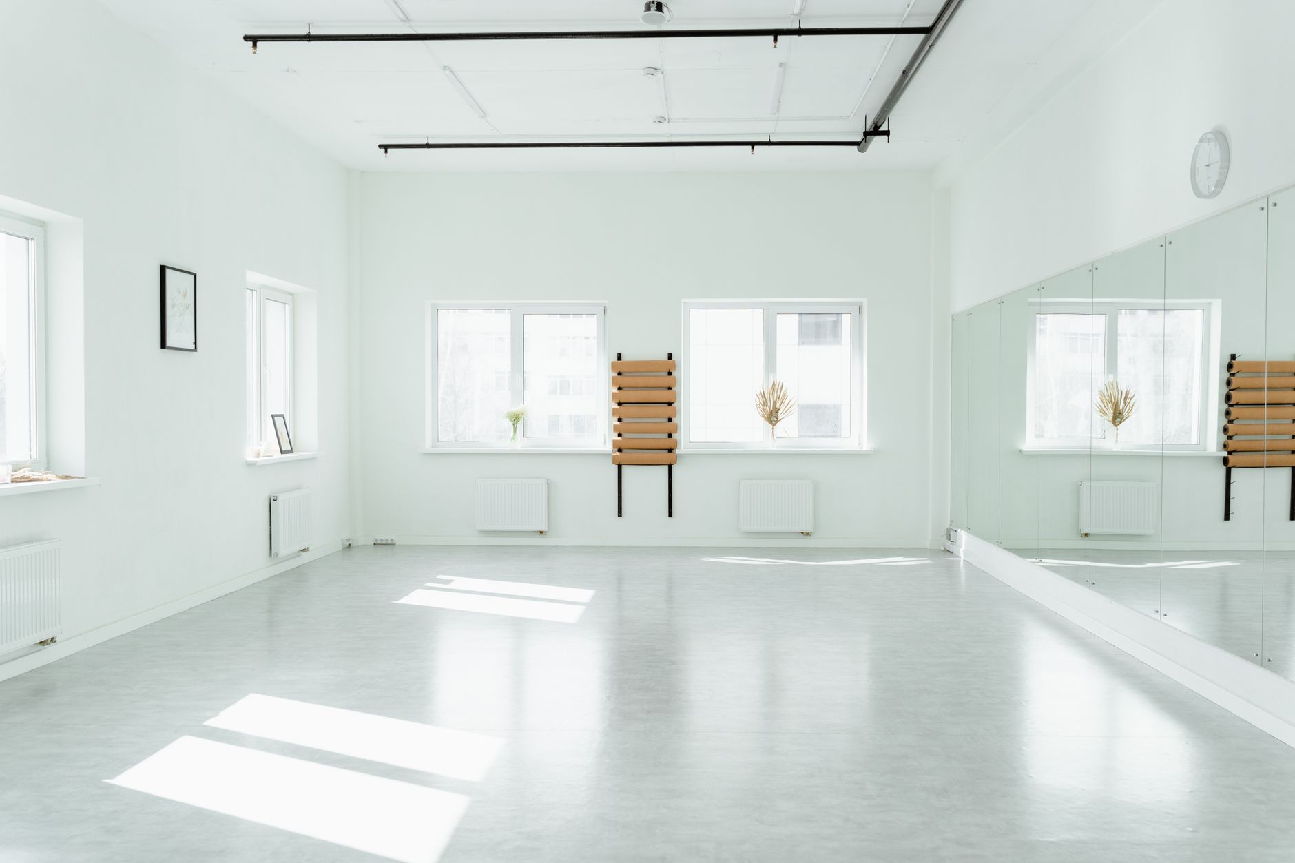 The bright, mirrored Pirouette dance studio