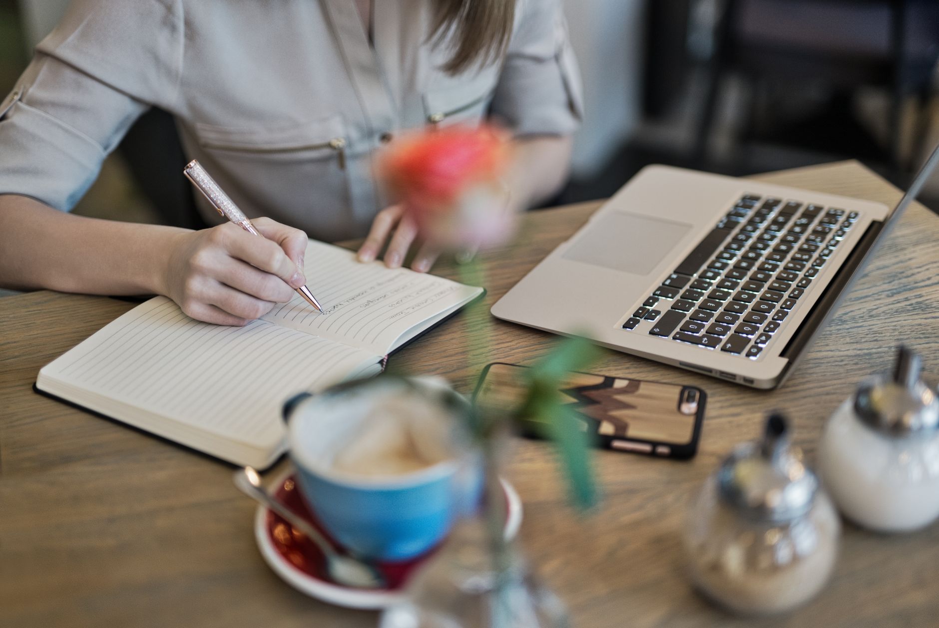 A Redink copywriter at work in the Telok Ayer studio
