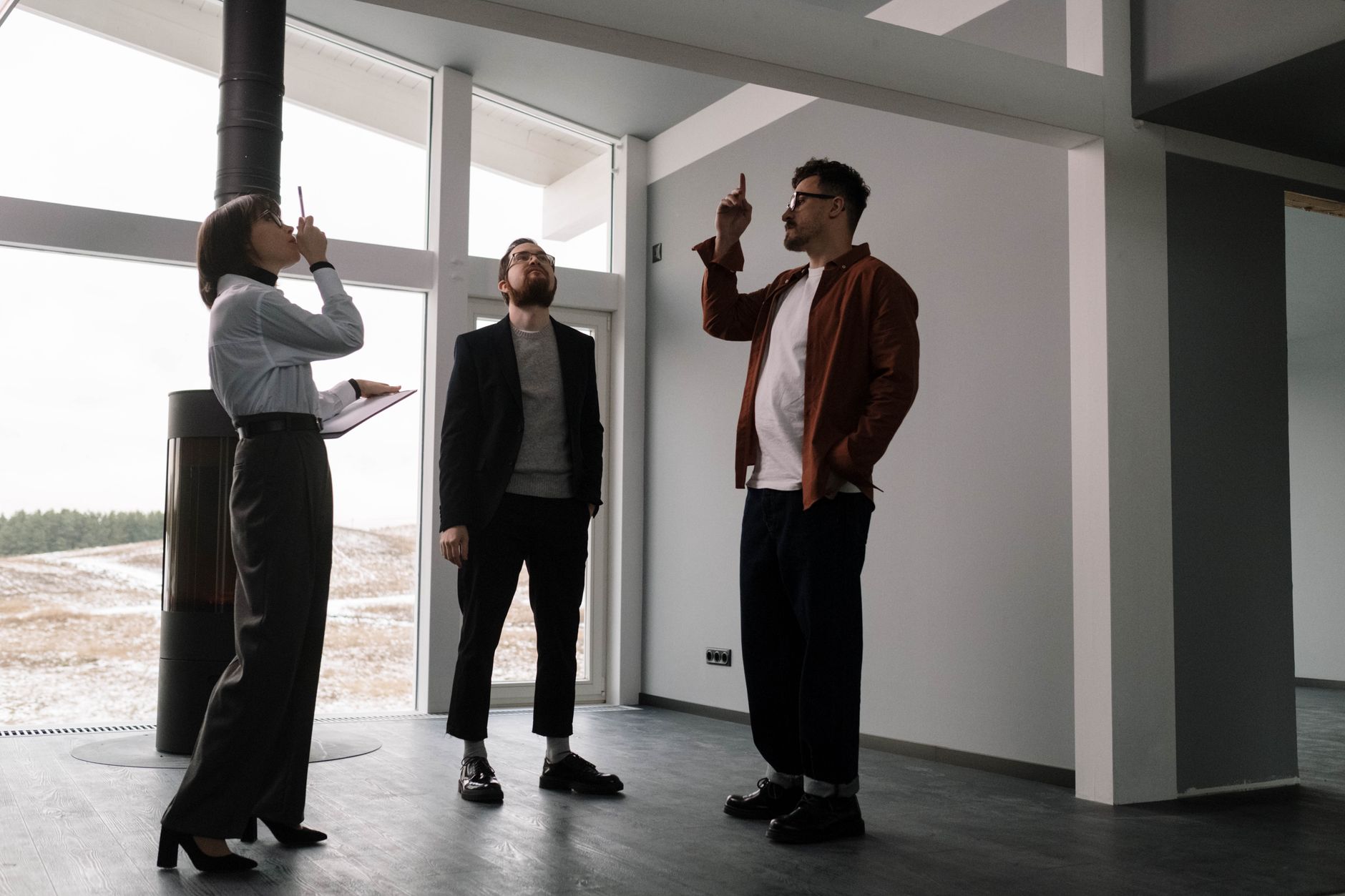A couple viewing a development model at a Singapore showflat