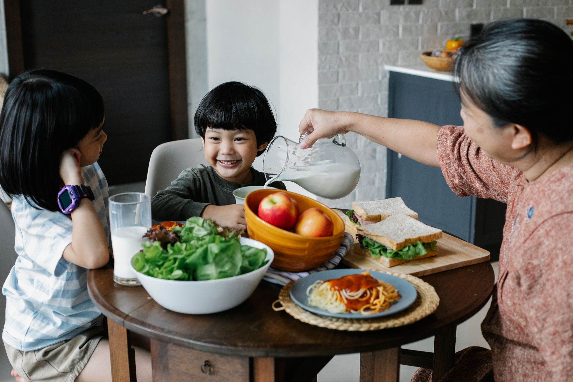 Family enjoying a healthy lifestyle with supplements
