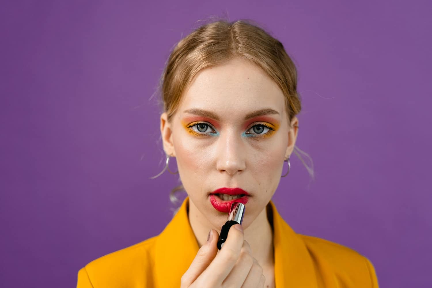A bold Velour lip in close-up