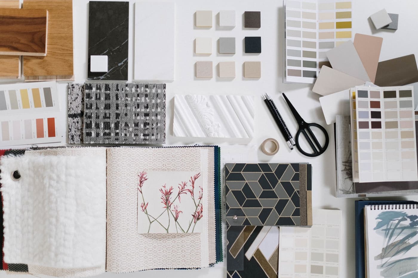 The Verdura studio — samples, mood boards and plants