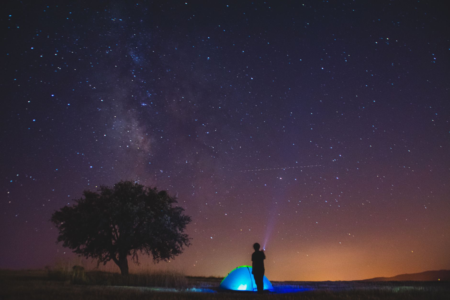 The night sky over the headland