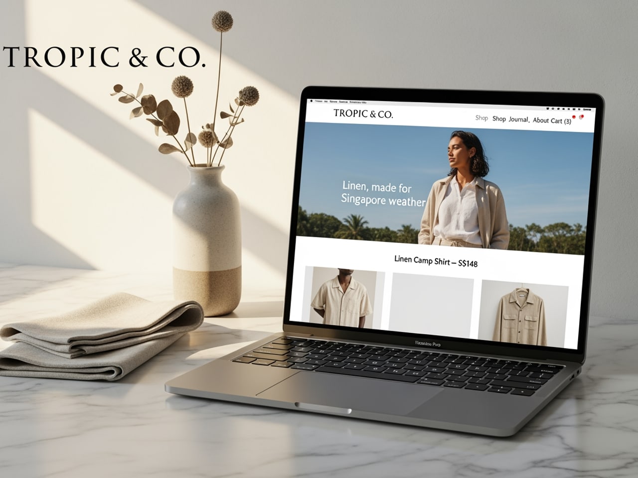 D2C linen storefront. Shopify