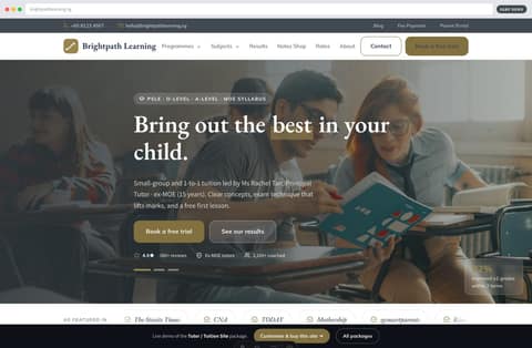 Education & Enrichment website examples