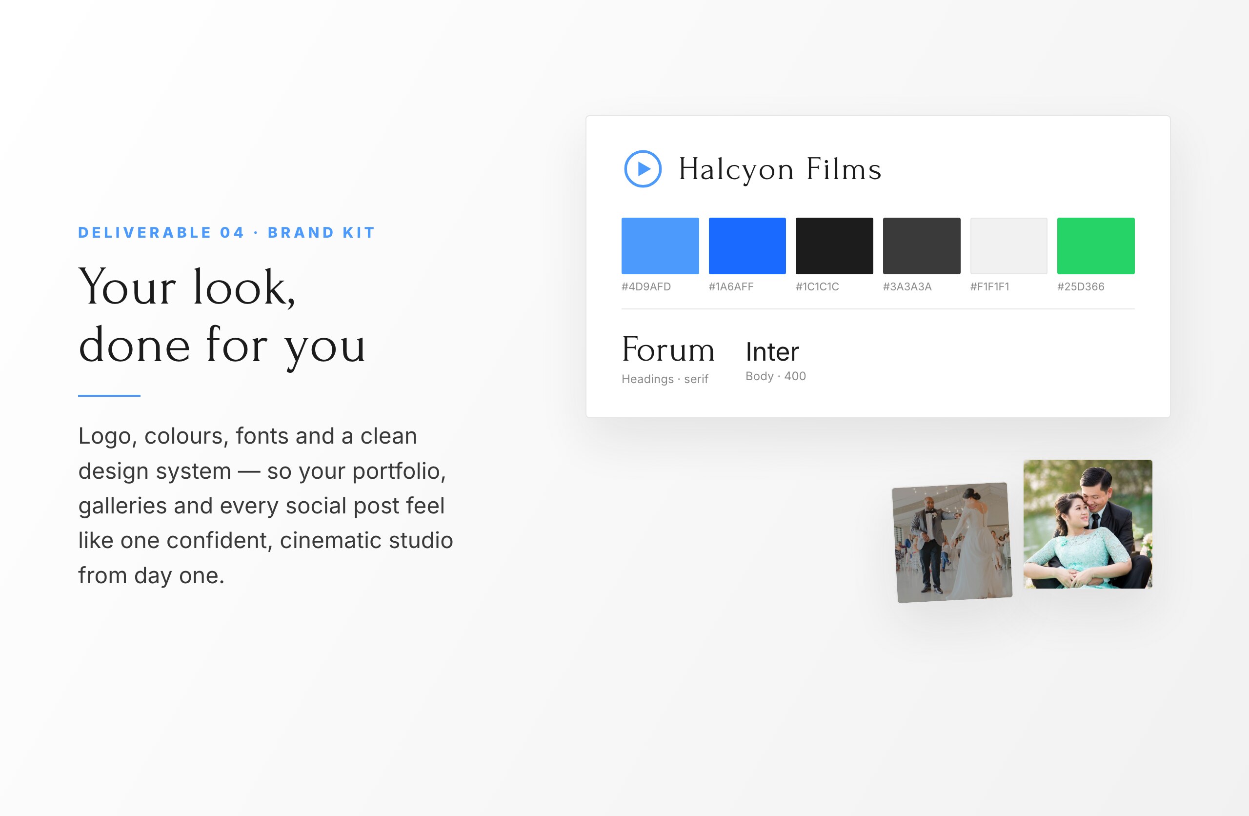 The Brand Kit included in the kit — logo, colours, fonts and social images