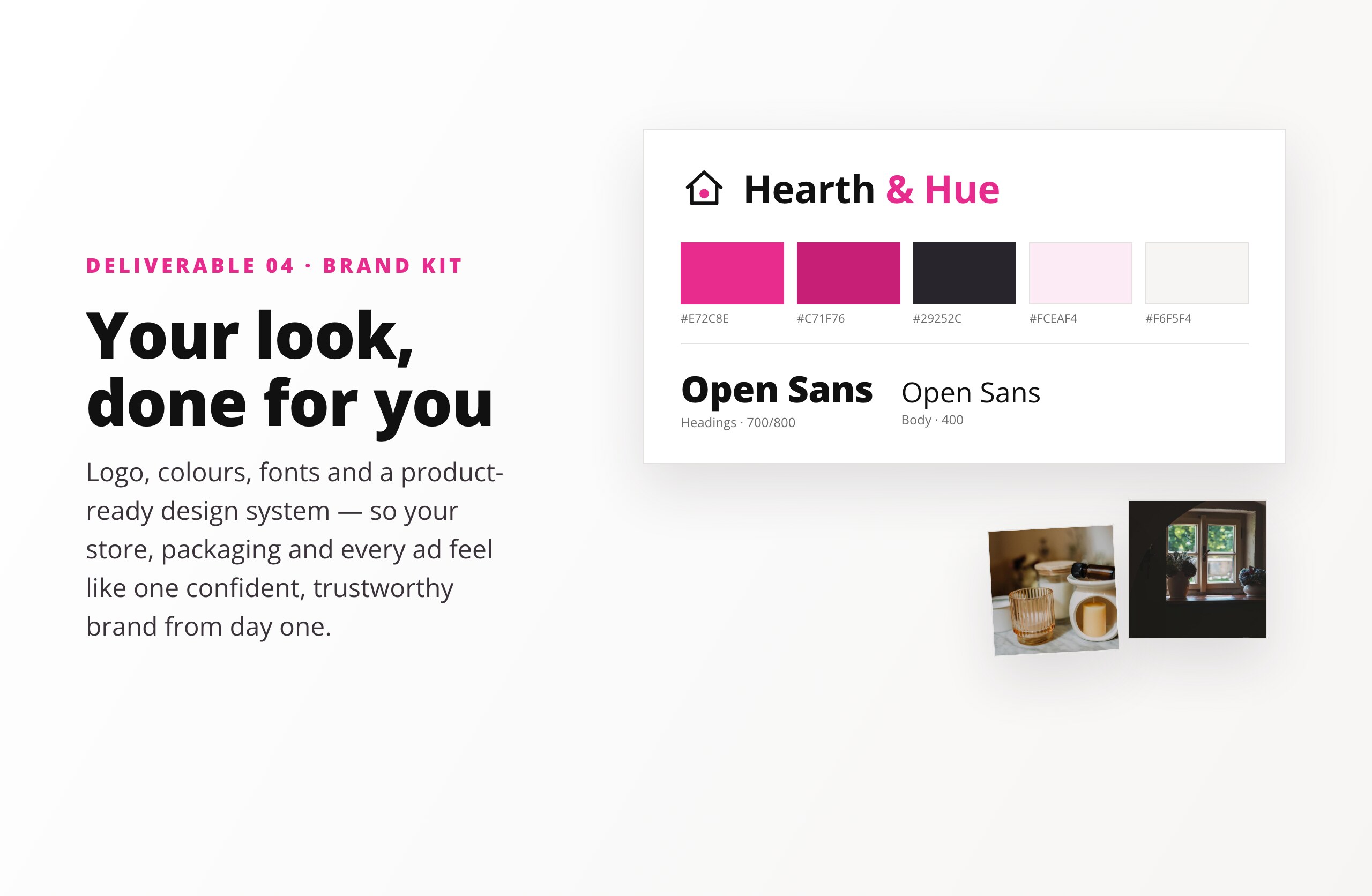 The Brand Kit included in the kit — logo, colours, fonts and social images