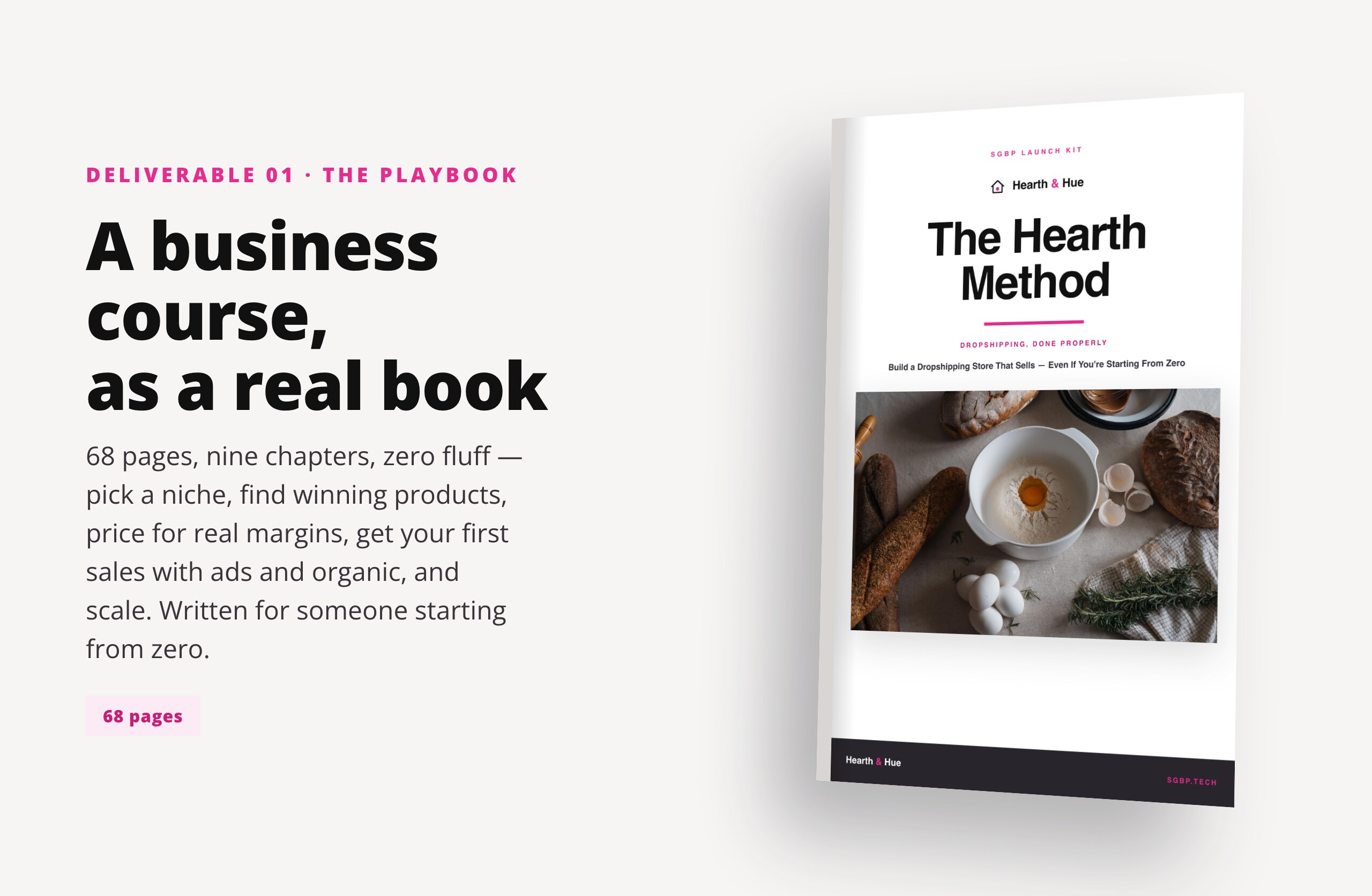 The Hearth Method playbook shown as a printed book