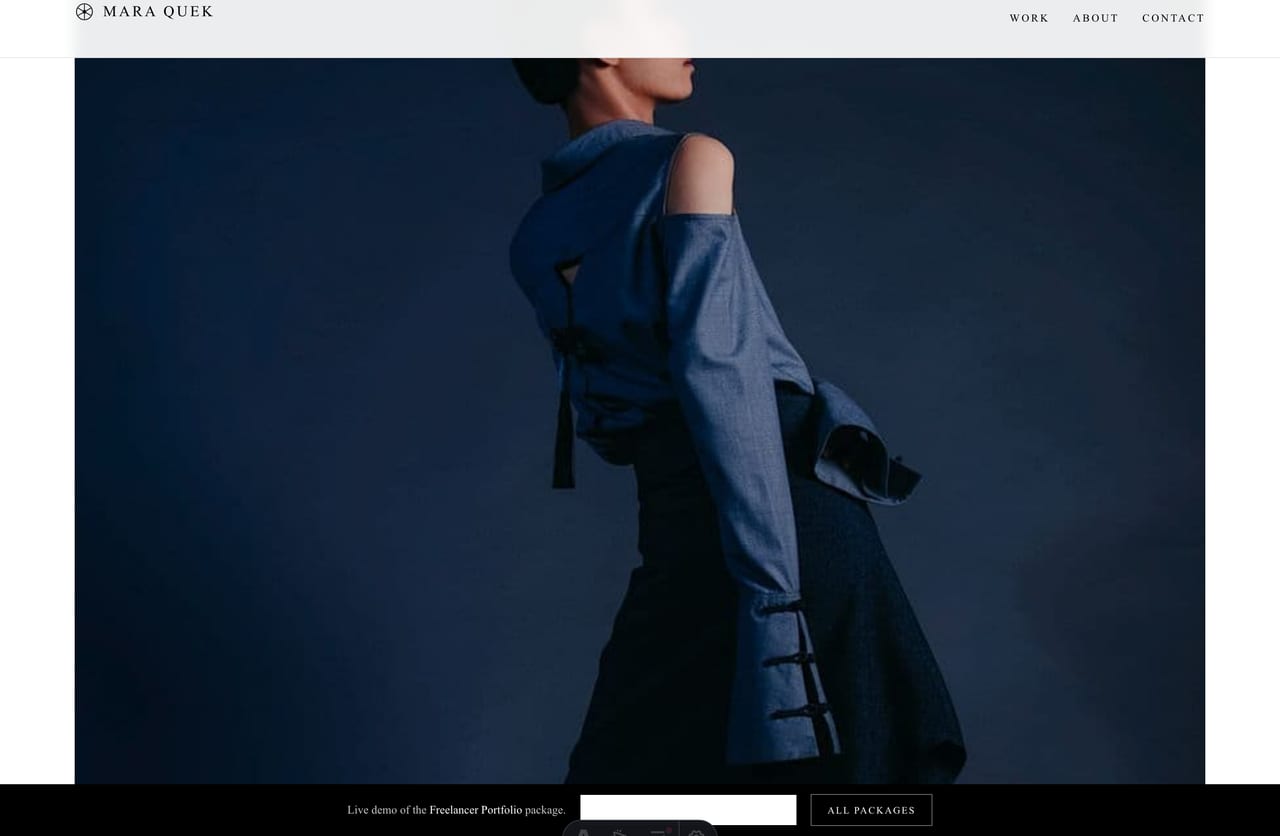 Full-screen lightbox gallery on a Singapore creative portfolio website