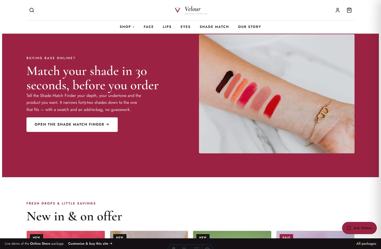 Cruelty-free, shade-matched and long-wear trust block on a Singapore makeup store